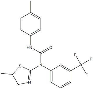 N-(5-methyl-4,5-dihydro-1,3-thiazol-2-yl)-N'-(4-methylphenyl)-N-[3-(trifluoromethyl)phenyl]urea Struktur