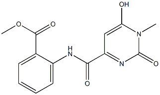 methyl 2-{[(6-hydroxy-1-methyl-2-oxo-1,2-dihydro-4-pyrimidinyl)carbonyl]amino}benzenecarboxylate Struktur