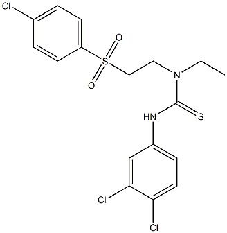 N-{2-[(4-chlorophenyl)sulfonyl]ethyl}-N'-(3,4-dichlorophenyl)-N-ethylthiourea Struktur