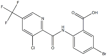 5-bromo-2-({[3-chloro-5-(trifluoromethyl)-2-pyridyl]carbonyl}amino)benzoic acid Struktur