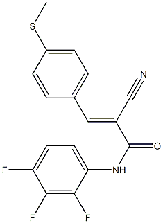 N1-(2,3,4-trifluorophenyl)-2-cyano-3-[4-(methylthio)phenyl]acrylamide Struktur