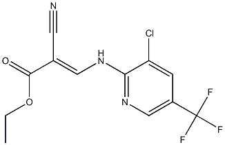 ethyl 3-{[3-chloro-5-(trifluoromethyl)-2-pyridyl]amino}-2-cyanoacrylate Struktur