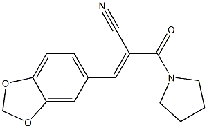 3-(1,3-benzodioxol-5-yl)-2-(tetrahydro-1H-pyrrol-1-ylcarbonyl)acrylonitrile Struktur