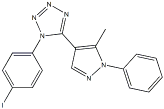 1-(4-iodophenyl)-5-(5-methyl-1-phenyl-1H-pyrazol-4-yl)-1H-1,2,3,4-tetraazole Struktur