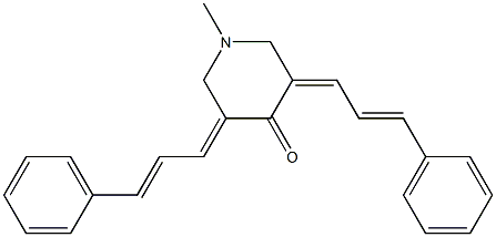 1-methyl-3,5-di(3-phenylprop-2-enylidene)piperidin-4-one Struktur