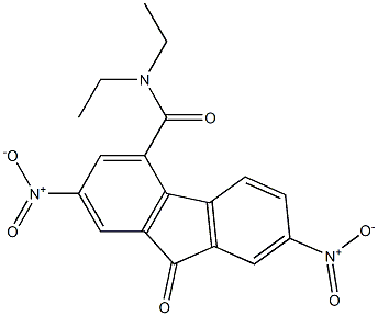 N4,N4-diethyl-2,7-dinitro-9-oxo-9H-fluorene-4-carboxamide Struktur