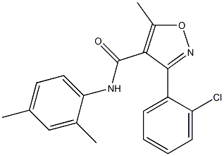 3-(2-chlorophenyl)-N-(2,4-dimethylphenyl)-5-methyl-4-isoxazolecarboxamide Struktur