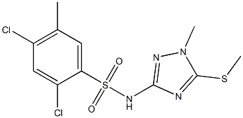 N1-[1-methyl-5-(methylthio)-1H-1,2,4-triazol-3-yl]-2,4-dichloro-5-methylbenzene-1-sulfonamide Struktur