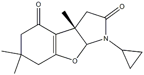 (3aS)-1-cyclopropyl-3a,6,6-trimethyl-3a,6,7,8a-tetrahydro-1H-[1]benzofuro[2,3-b]pyrrole-2,4(3H,5H)-dione Struktur