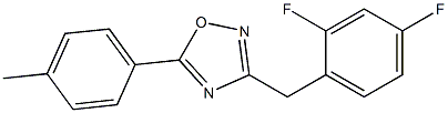 3-(2,4-difluorobenzyl)-5-(4-methylphenyl)-1,2,4-oxadiazole Struktur