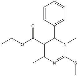 ethyl 1,4-dimethyl-2-(methylthio)-6-phenyl-1,6-dihydropyrimidine-5-carboxylate Struktur