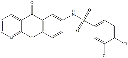 N1-(5-oxo-5H-chromeno[2,3-b]pyridin-7-yl)-3,4-dichlorobenzene-1-sulfonamide Struktur