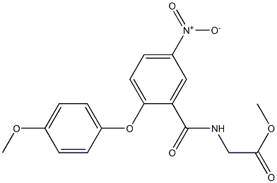 methyl 2-{[2-(4-methoxyphenoxy)-5-nitrobenzoyl]amino}acetate Struktur