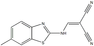 2-{[(6-methyl-1,3-benzothiazol-2-yl)amino]methylidene}malononitrile Struktur