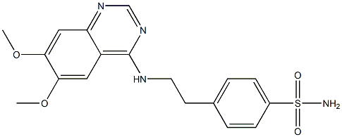 4-{2-[(6,7-dimethoxy-4-quinazolinyl)amino]ethyl}benzenesulfonamide Struktur