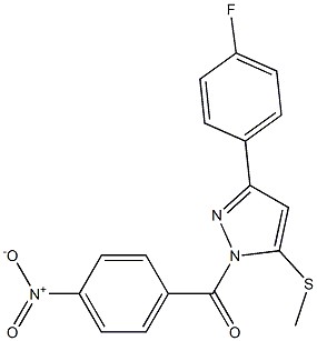 [3-(4-fluorophenyl)-5-(methylthio)-1H-pyrazol-1-yl](4-nitrophenyl)methanone Struktur