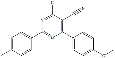 4-chloro-6-(4-methoxyphenyl)-2-(4-methylphenyl)-5-pyrimidinecarbonitrile Struktur