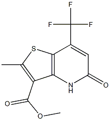 methyl 2-methyl-5-oxo-7-(trifluoromethyl)-4,5-dihydrothieno[3,2-b]pyridine-3-carboxylate Struktur