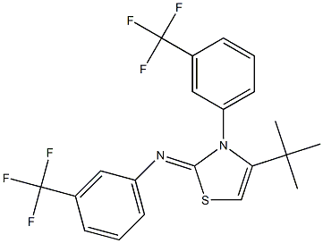 N1-{4-(tert-butyl)-3-[3-(trifluoromethyl)phenyl]-2,3-dihydro-1,3-thiazol-2-yliden}-3-(trifluoromethyl)aniline Struktur