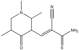 2-cyano-3-(1,2,5-trimethyl-4-oxo-3-piperidinyl)-2-propenethioamide Struktur