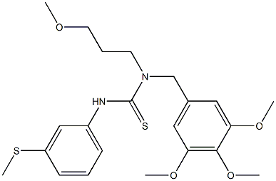 N-(3-methoxypropyl)-N'-[3-(methylthio)phenyl]-N-(3,4,5-trimethoxybenzyl)thiourea Struktur