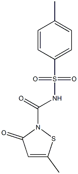 4-methyl-N-{[5-methyl-3-oxo-2(3H)-isothiazolyl]carbonyl}benzenesulfonamide Struktur