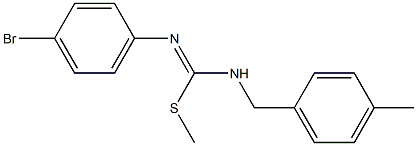 1-bromo-4-{[(Z)-[(4-methylbenzyl)amino](methylsulfanyl)methylidene]amino}benzene Struktur