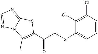 2-[(2,3-dichlorophenyl)sulfanyl]-1-(6-methyl[1,3]thiazolo[3,2-b][1,2,4]triazol-5-yl)-1-ethanone Struktur