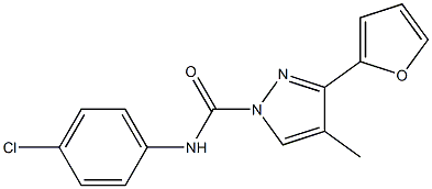 N1-(4-chlorophenyl)-3-(2-furyl)-4-methyl-1H-pyrazole-1-carboxamide Struktur