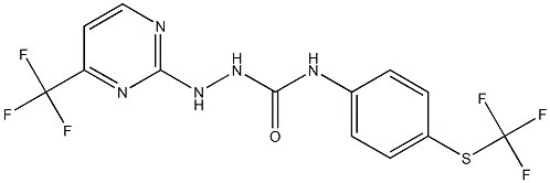 N1-{4-[(trifluoromethyl)thio]phenyl}-2-[4-(trifluoromethyl)pyrimidin-2-yl]hydrazine-1-carboxamide Struktur