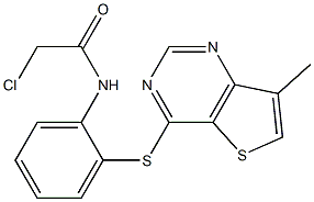 N1-{2-[(7-methylthieno[3,2-d]pyrimidin-4-yl)thio]phenyl}-2-chloroacetamide Struktur