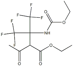 ethyl 2-acetyl-3-[(ethoxycarbonyl)amino]-4,4,4-trifluoro-3-(trifluoromethyl)butanoate Struktur