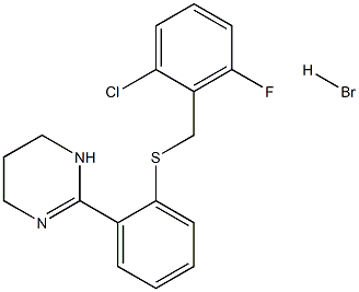 2-{2-[(2-chloro-6-fluorobenzyl)thio]phenyl}-1,4,5,6-tetrahydropyrimidine hydrobromide Struktur