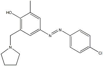 4-[2-(4-chlorophenyl)diaz-1-enyl]-2-methyl-6-(tetrahydro-1H-pyrrol-1-ylmethyl)phenol Struktur