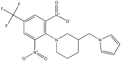 1-[2,6-dinitro-4-(trifluoromethyl)phenyl]-3-(1H-pyrrol-1-ylmethyl)piperidine Struktur