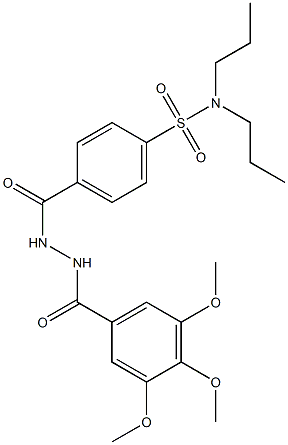 N1,N1-dipropyl-4-{[2-(3,4,5-trimethoxybenzoyl)hydrazino]carbonyl}benzene-1-sulfonamide Struktur