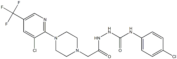 N-(4-chlorophenyl)-2-(2-{4-[3-chloro-5-(trifluoromethyl)-2-pyridinyl]piperazino}acetyl)-1-hydrazinecarboxamide Struktur