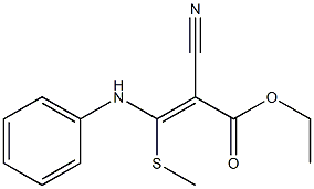 ethyl (Z)-3-anilino-2-cyano-3-(methylsulfanyl)-2-propenoate Struktur