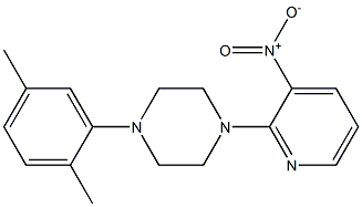 1-(2,5-dimethylphenyl)-4-(3-nitro-2-pyridinyl)piperazine Struktur