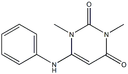 6-anilino-1,3-dimethyl-1,2,3,4-tetrahydropyrimidine-2,4-dione Struktur