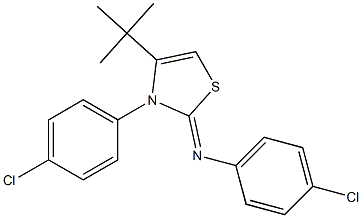 N1-[4-(tert-butyl)-3-(4-chlorophenyl)-2,3-dihydro-1,3-thiazol-2-yliden]-4-chloroaniline Struktur