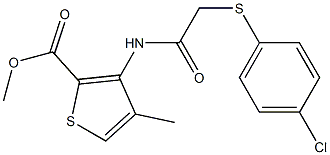 methyl 3-({2-[(4-chlorophenyl)thio]acetyl}amino)-4-methylthiophene-2-carboxylate Struktur