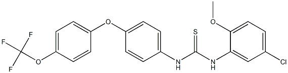 N-(5-chloro-2-methoxyphenyl)-N'-{4-[4-(trifluoromethoxy)phenoxy]phenyl}thiourea Struktur