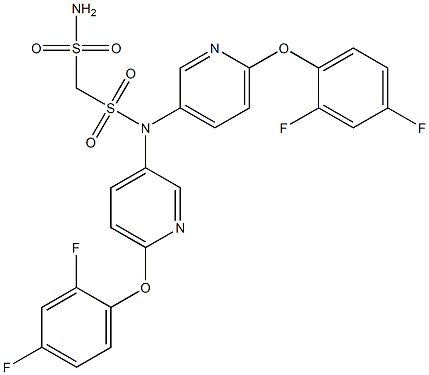 N,N-di[6-(2,4-difluorophenoxy)-3-pyridyl]methanedisulfonamide Struktur