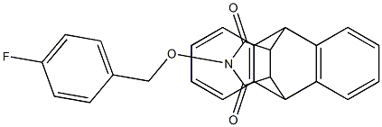 17-[(4-fluorobenzyl)oxy]-17-azapentacyclo[6.6.5.0~2,7~.0~9,14~.0~15,19~]nonadeca-2(7),3,5,9(14),10,12-hexaene-16,18-dione Struktur