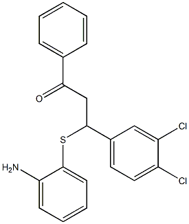 3-[(2-aminophenyl)thio]-3-(3,4-dichlorophenyl)-1-phenylpropan-1-one Struktur