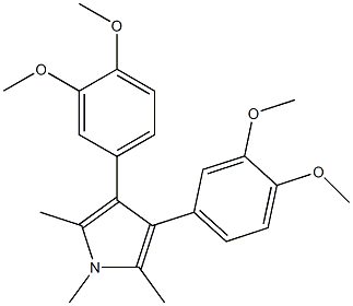 3,4-di(3,4-dimethoxyphenyl)-1,2,5-trimethyl-1H-pyrrole Struktur