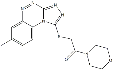 2-[(7-methylbenzo[e][1,2,4]triazolo[3,4-c][1,2,4]triazin-1-yl)thio]-1-morpholinoethan-1-one Struktur