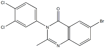 6-bromo-3-(3,4-dichlorophenyl)-2-methyl-3,4-dihydroquinazolin-4-one Struktur