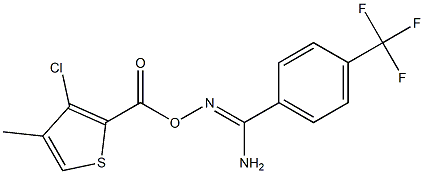 O1-[(3-chloro-4-methyl-2-thienyl)carbonyl]-4-(trifluoromethyl)benzene-1-carbohydroximamide Struktur